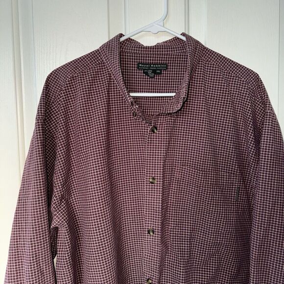 Royal Robbins Red Plaid Long Sleeve Button Up Men’s Shirt Size XXL 100% Cotton - Picture 7 of 7